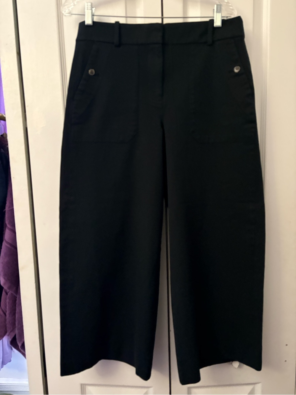 J.Crew Sydney Black Cropped Wide-Leg Pants Size 10